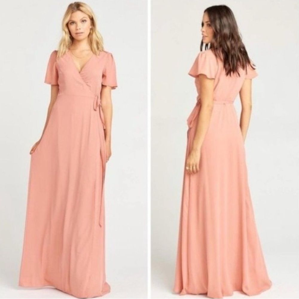 NWT Show Me Your Mumu Noelle Flutter Sleeve Wrap Maxi Dress Mauve size xl